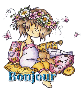Gif bonjour fille